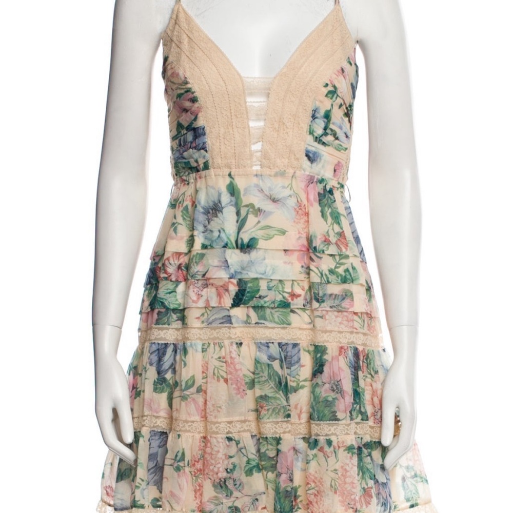 Zimmermann verity floral dress with Lace Trim
